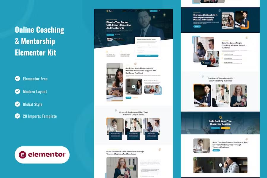 Goro - Online Coaching & Mentorship Elementor Template Kit listing image
