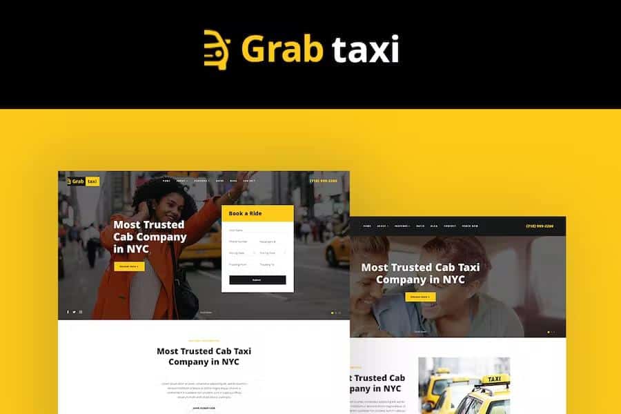 Grab Taxi - Online Cab Service WordPress Theme