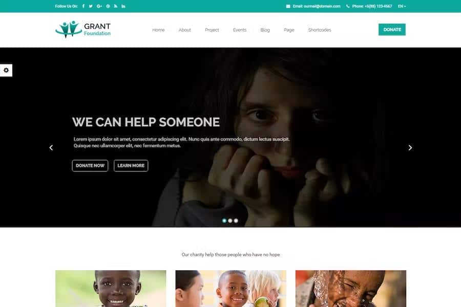 Grant Foundation - Charity Website Template Bootstrap