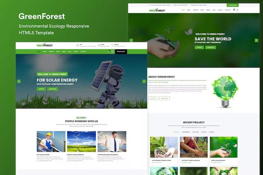 GreenForest - Environmental Ecology Responsive Template