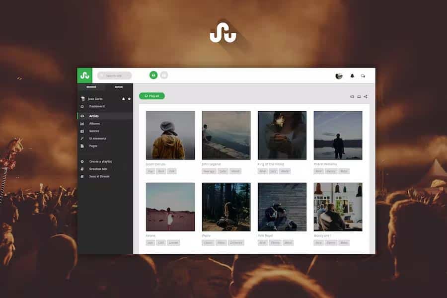 Groovy - AngularJS Music App Template