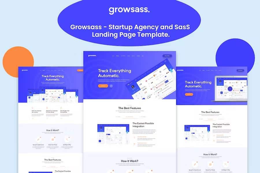 Growsass - Startup Agency and SasS Landing Page Template