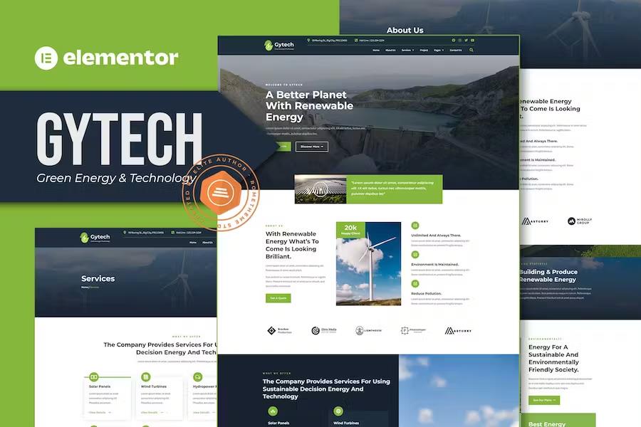 Gytech - Green Energy & Technology Elementor Pro Template Kit listing image