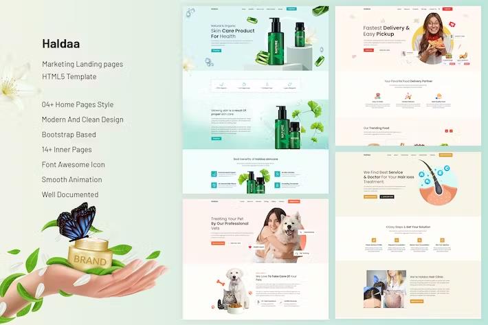 Product preview supplied for Haldaa- Marketing Landing pages HTML5 Template