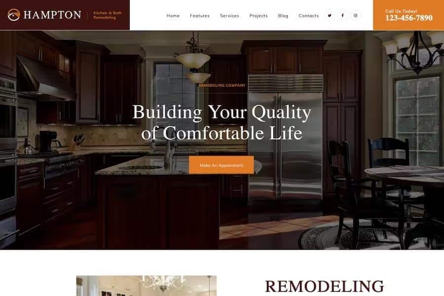 Hampton - Home Design and Renovation WordPress Theme