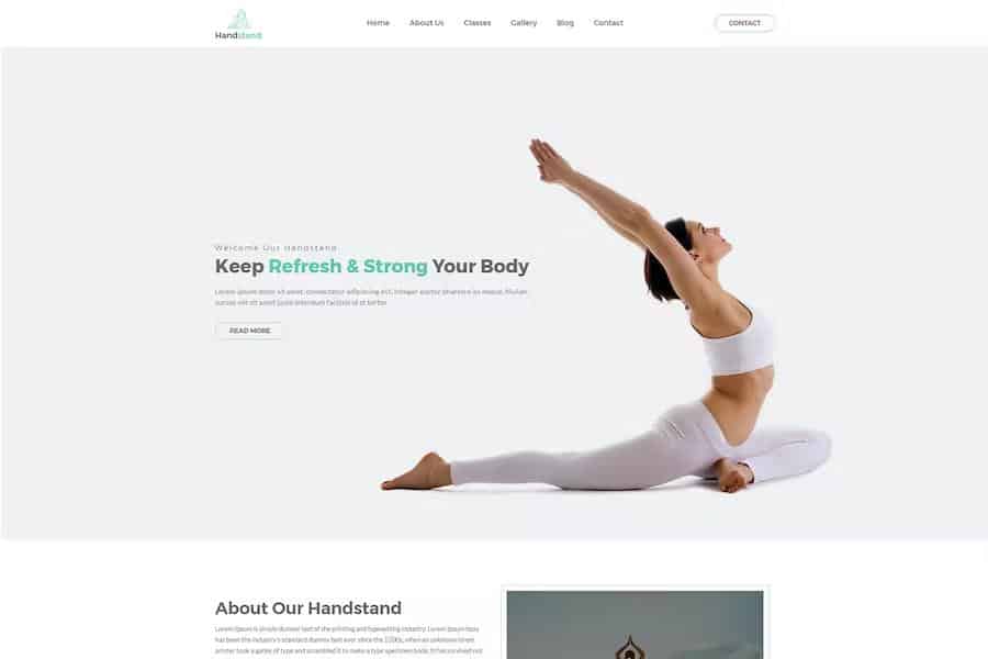 Handstand - Yoga and Fitness HTML Template