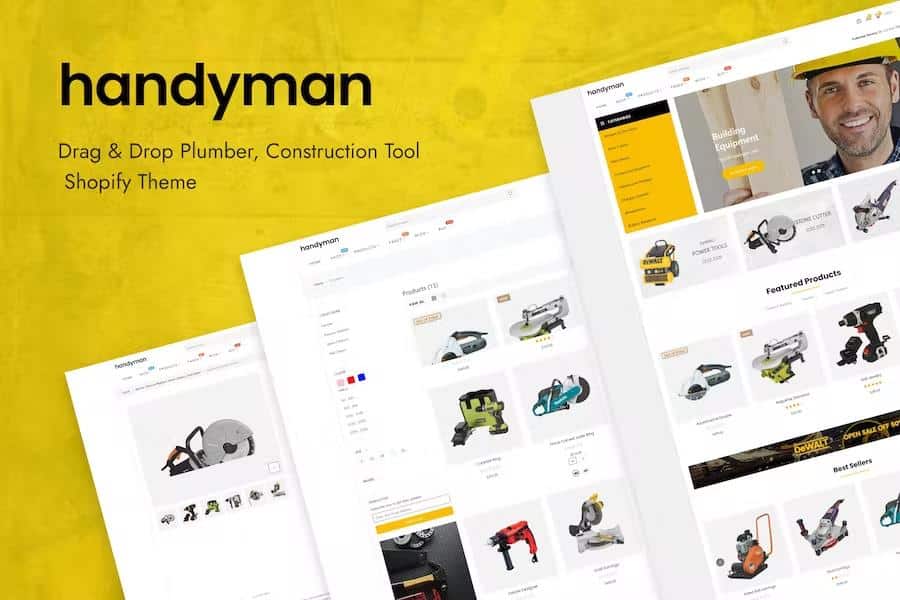 Handyman - Drag & Drop Plumber, Construction Tools Shopify Theme