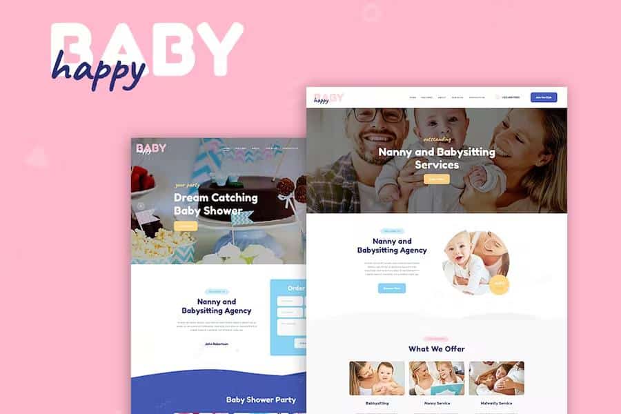 Happy Baby - Nanny & Babysitting Services Children WordPress Theme