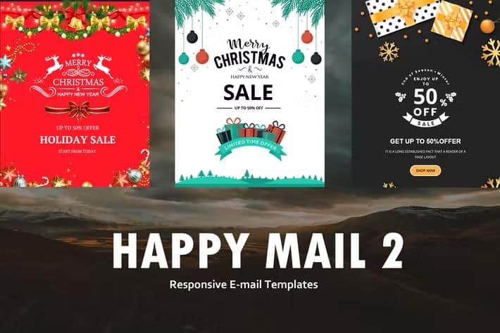 Happy Mail 2 - Christmas Email Templates Set + Online Access