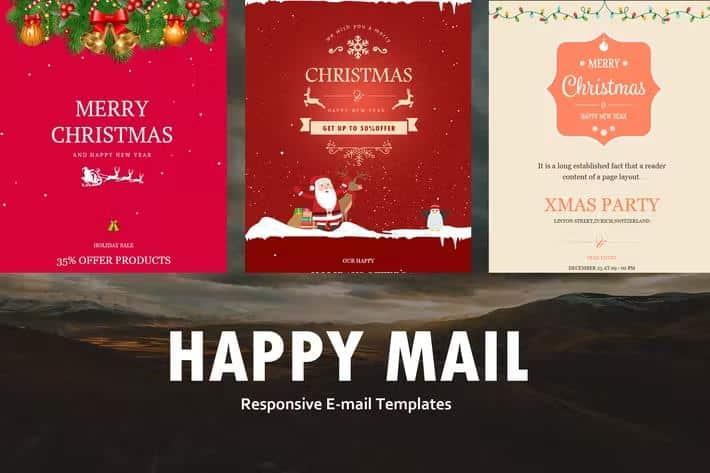 Happy Mail - Christmas Email Templates set + Online Access product preview