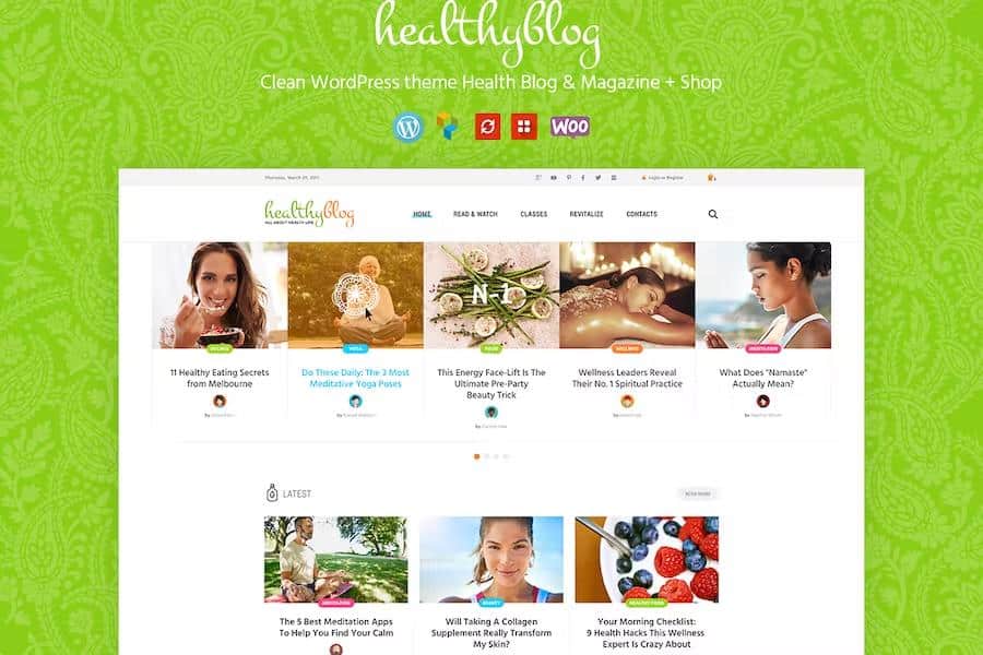 Healthy Living - Nutrition and Wellness WordPress Theme