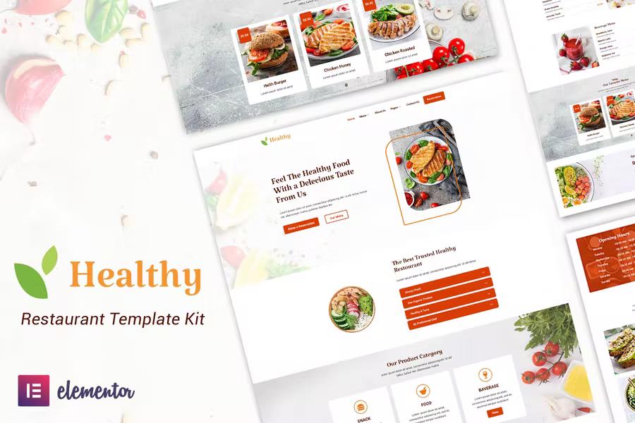 Healthy Restaurant  Elementor Template Kit