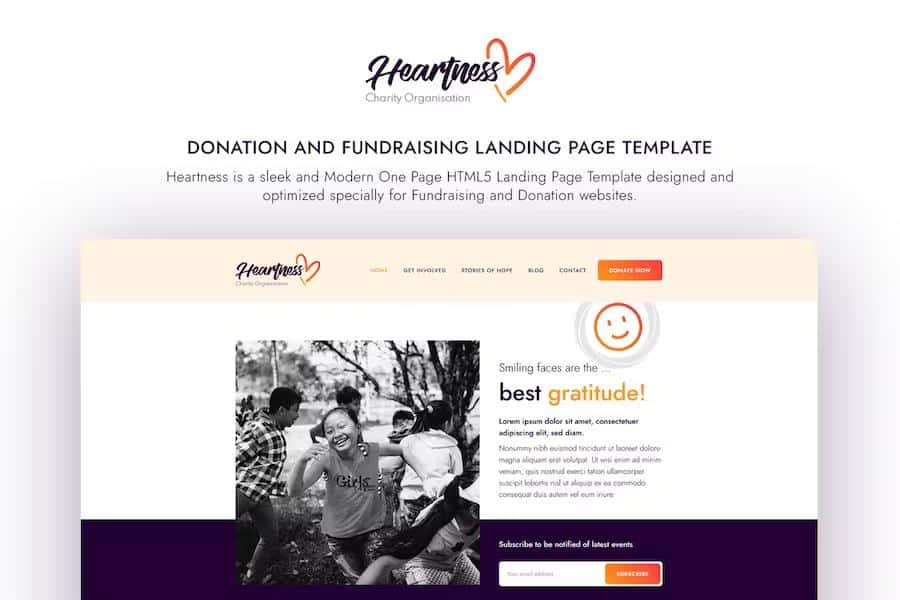 Heartness - Fundraising   Donation Landing Page