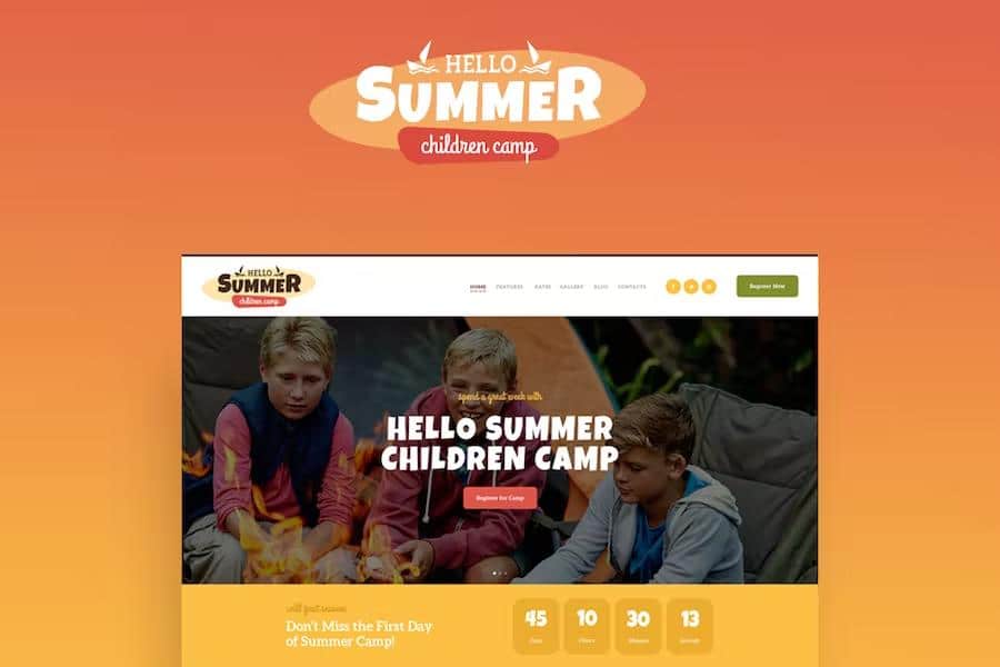 Hello Summer - A Children Holiday Camp WordPress Theme