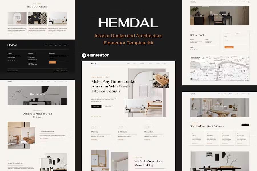 Product preview supplied for Hemdal - Interior Design & Architecture Elementor Template Kit
