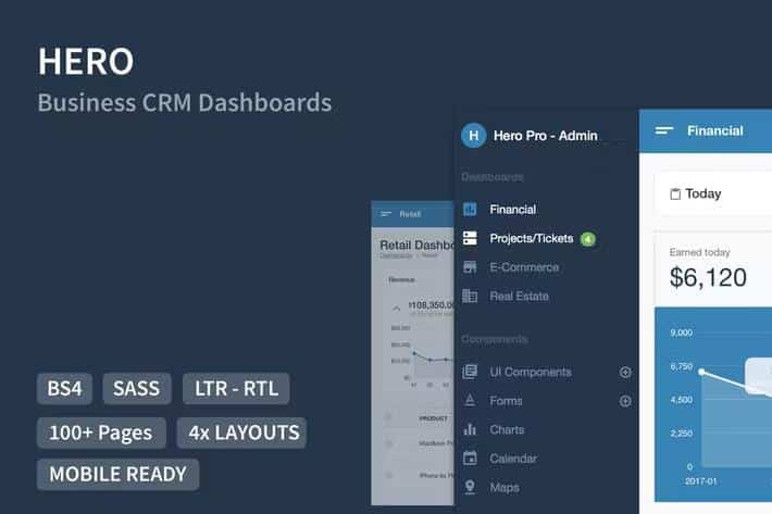 Hero PRO - Bootstrap 4 Admin Dashboard Theme