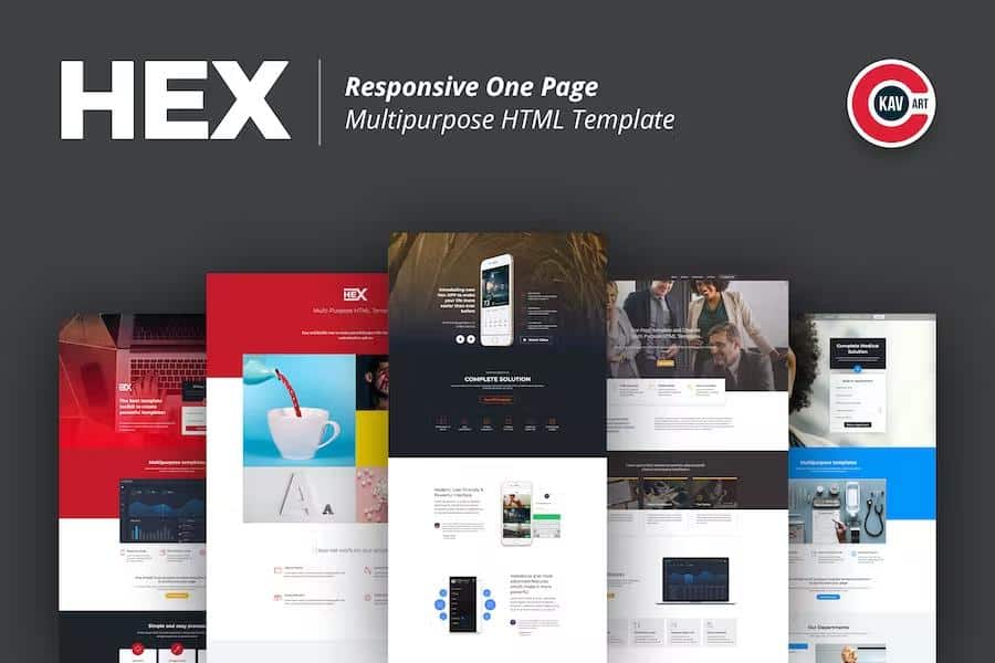 HEX - Responsive One Page Multipurpose HTML Template