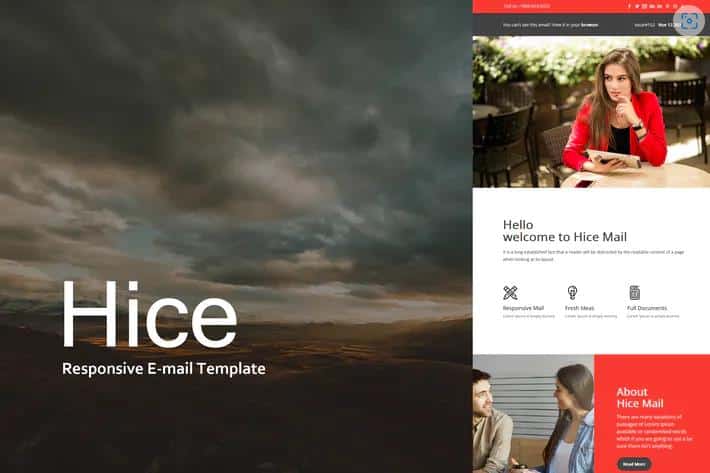 Hice Mail - Responsive E-mail Template + Online Access + Mailster + MailChimp