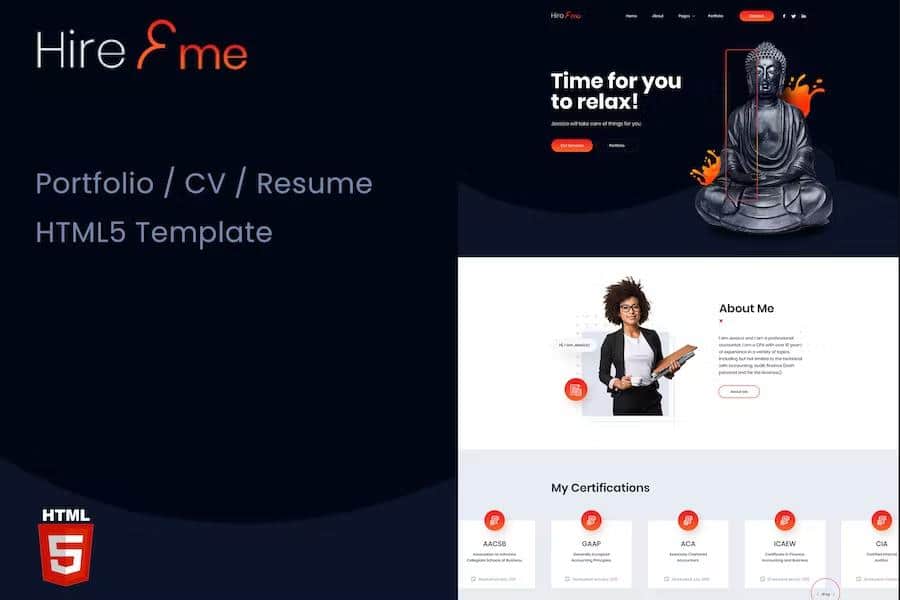 HireMe - Accountant Portfolio HTML Template