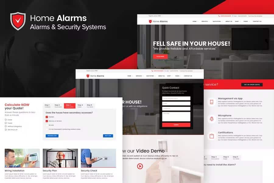 HomeAlarms - Security Systems Site Template