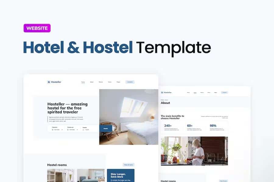 Hosteller - Hostel Booking Website Template