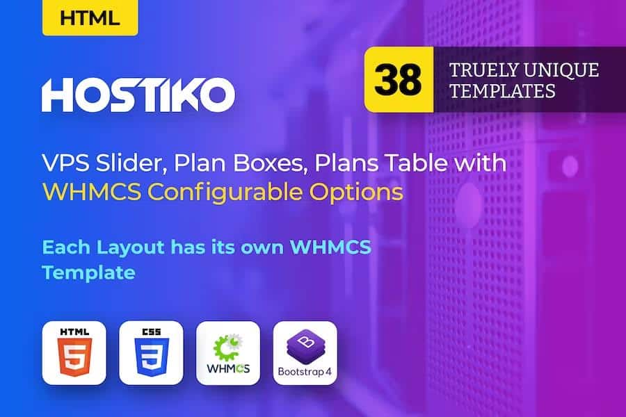 Hostiko - Hosting HTML & WHMCS Template With Isometric Design