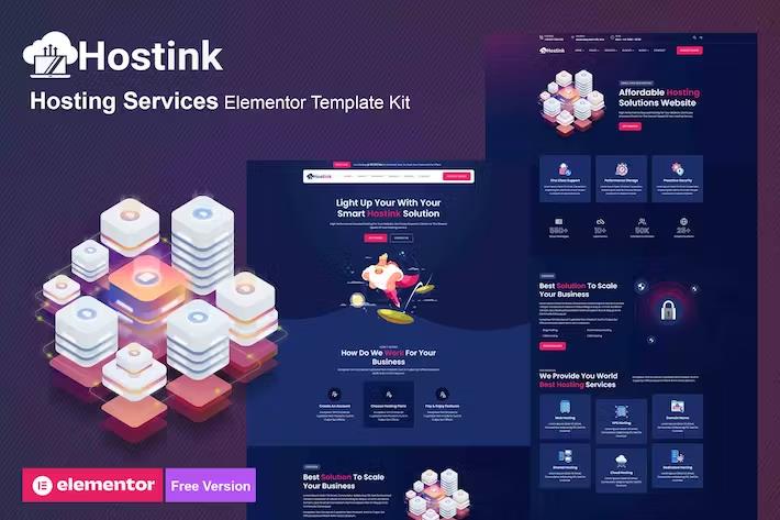 Hostink - Hosting Services Elementor Template Kit product preview