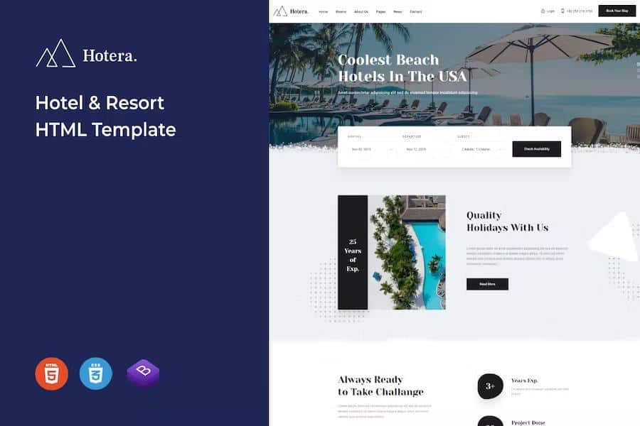 Preview image for Hotera - Hotel & Resort HTML Template