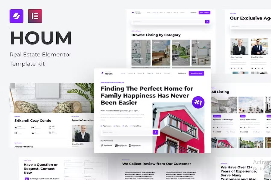 Houm - Real Estate Elementor Template Kit product preview