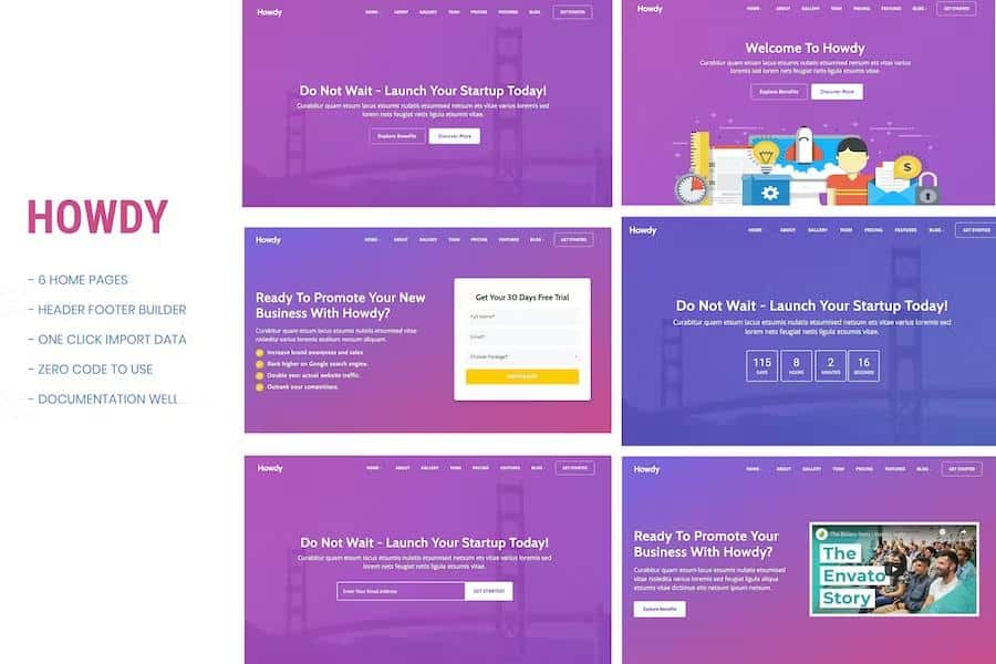 Howdy - Multipurpose High-Converting Landing Page WordPress Theme