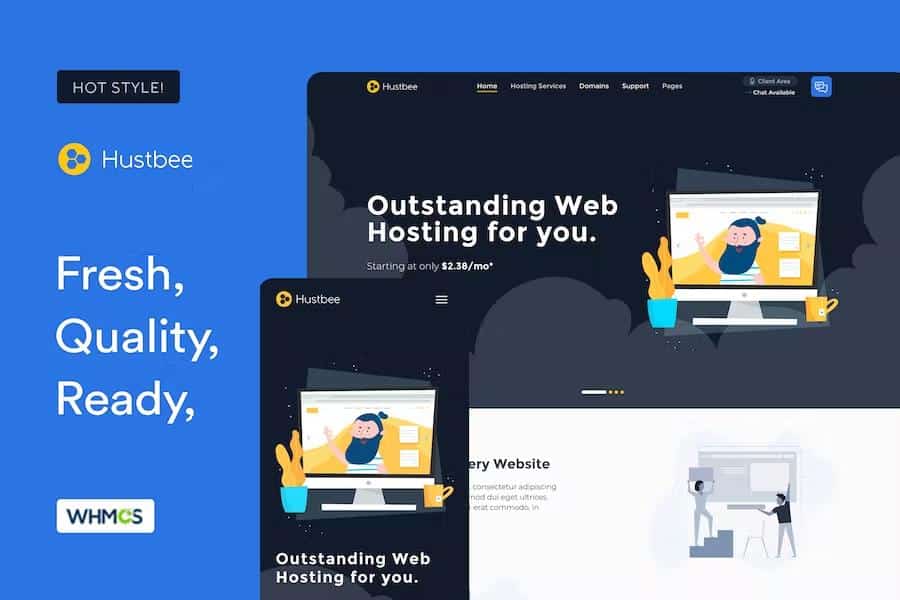 Hustbee - Hosting HTML & WHMCS Template