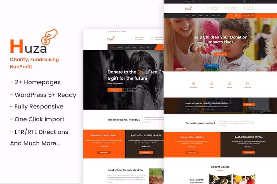 Huza - Charity Responsive WordPress Theme