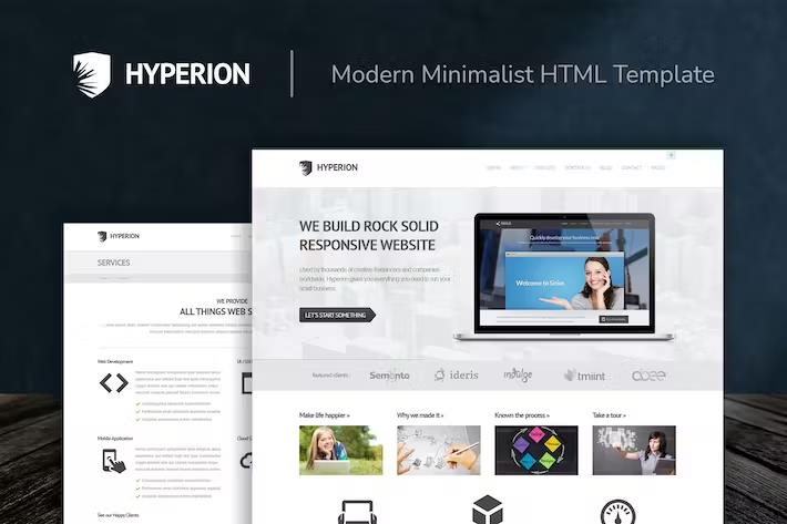 Product preview supplied for Hyperion - Modern Minimalist HTML Template