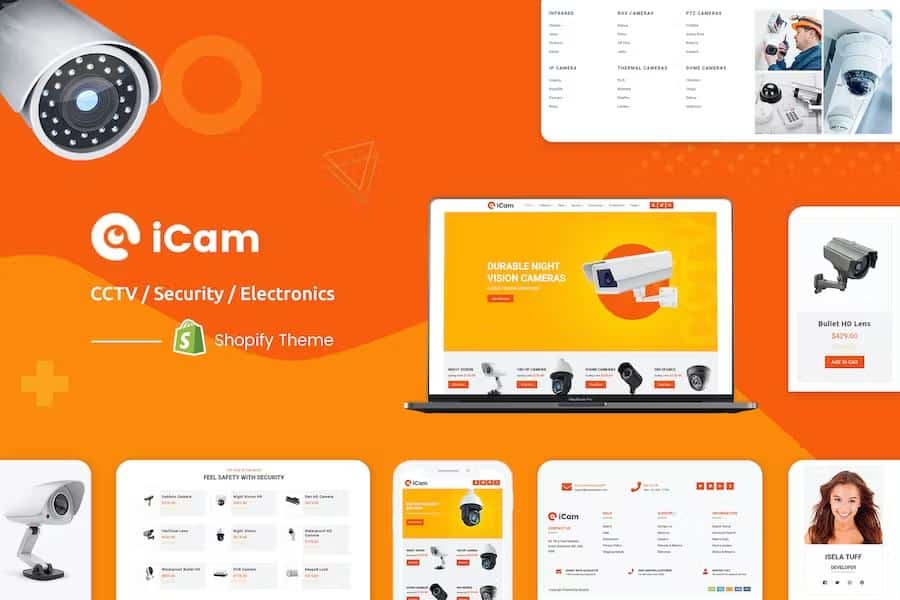 iCam - CCTV, Electronics Industry Shopify Theme