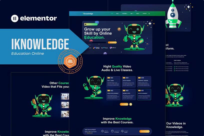 iKnowledge - Education Online & Learning Platform Elementor Template Kit product preview