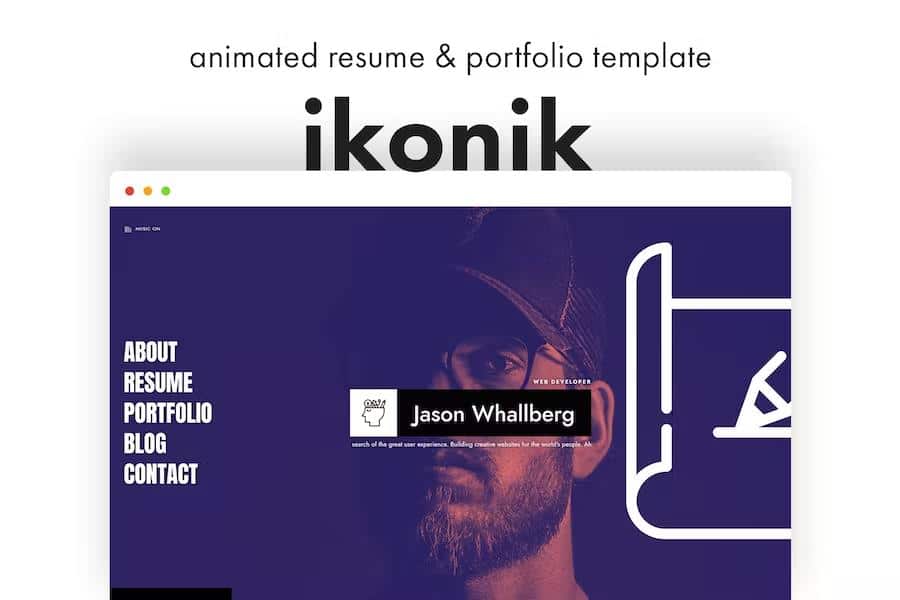 ikonik - Resume CV Animated Template