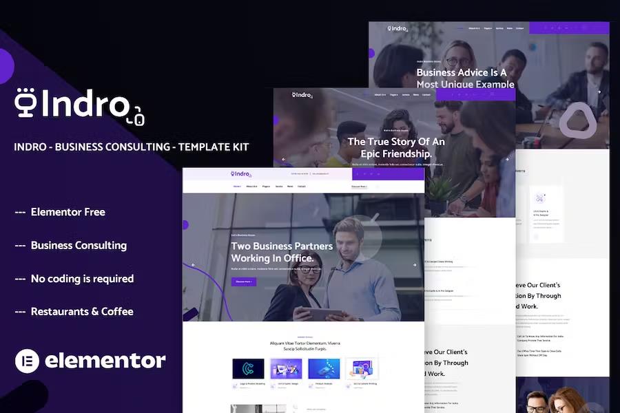 Preview image for Indro - Business Consulting Elementor Template Kit