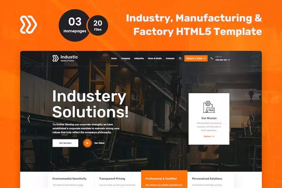 Industic - Factory and Manufacturing HTML5 Template