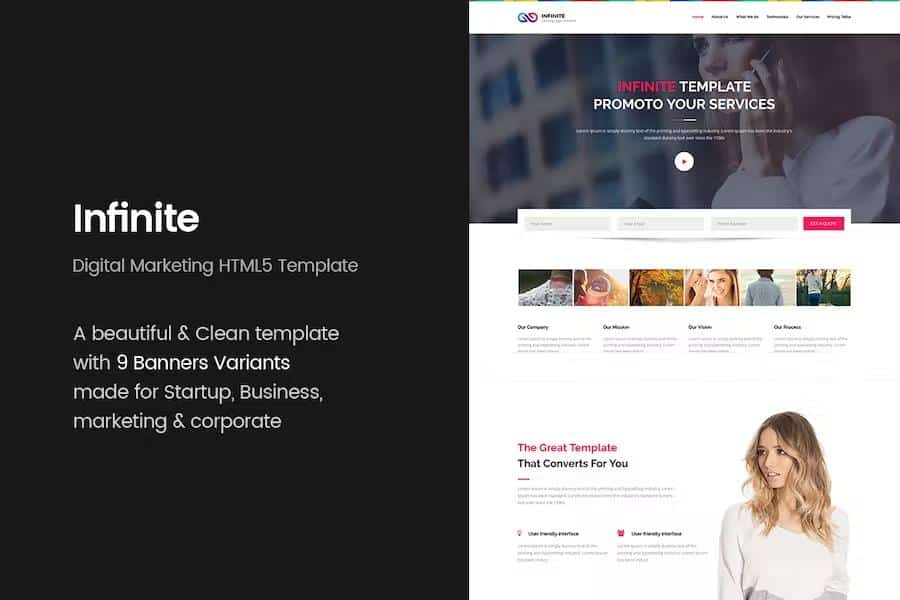 Infinite - Digital Marketing HTML5 Template product preview