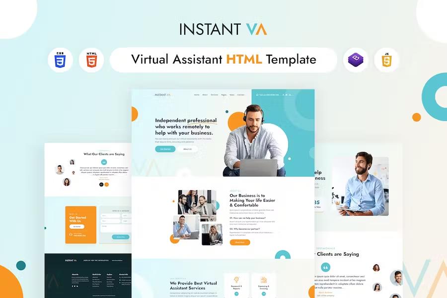 Product preview supplied for Instant VA | Virtual Assistant HTML Template