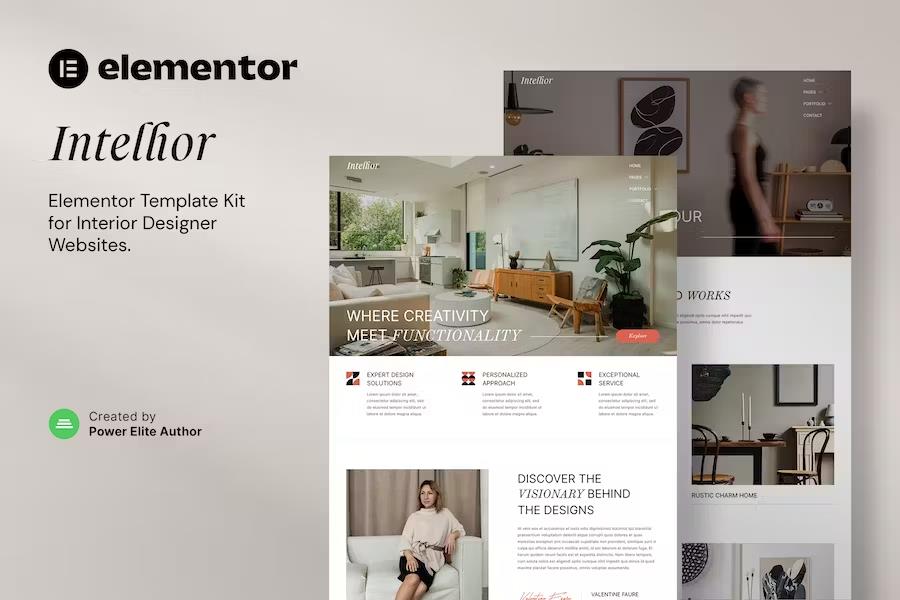 Product preview supplied for Intellior – Interior Designer & Architect Elementor Template Kit