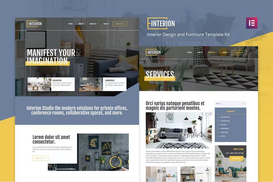 Preview image for Interion - Interior Design Elementor Template Kit