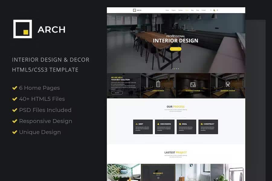 Arch - Interior Design and Decor HTML5 Template