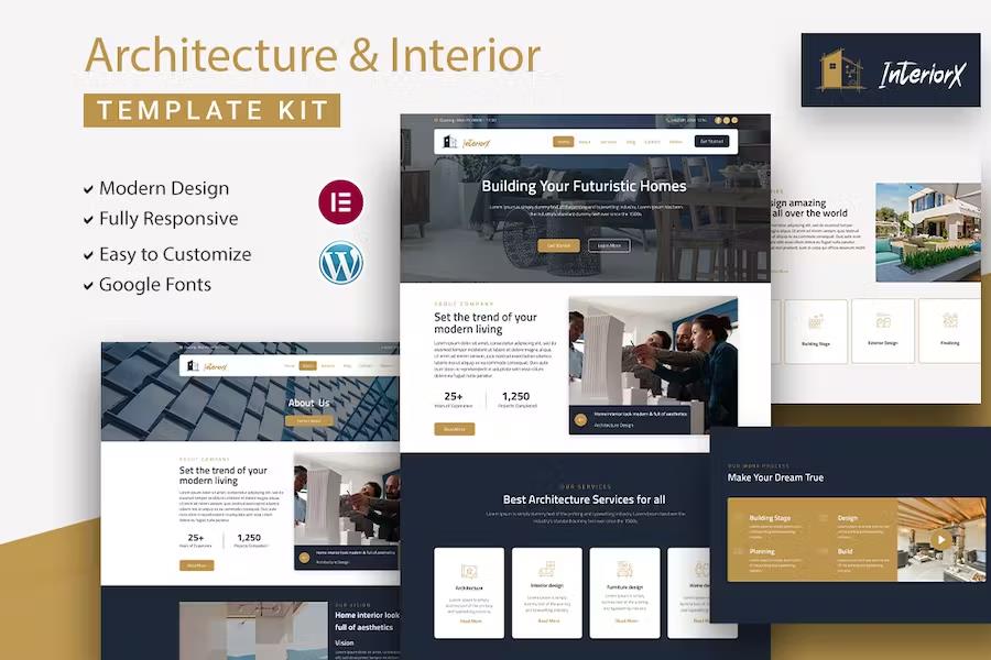 Product preview supplied for InteriorX - Interior Design Elementor Template Kit