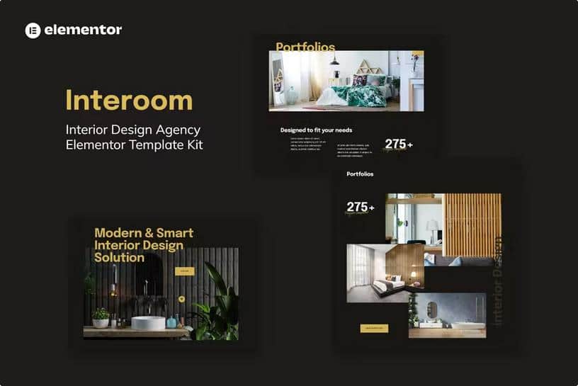 Interoom - Interior Design & Architecture Elementor Template Kit listing image