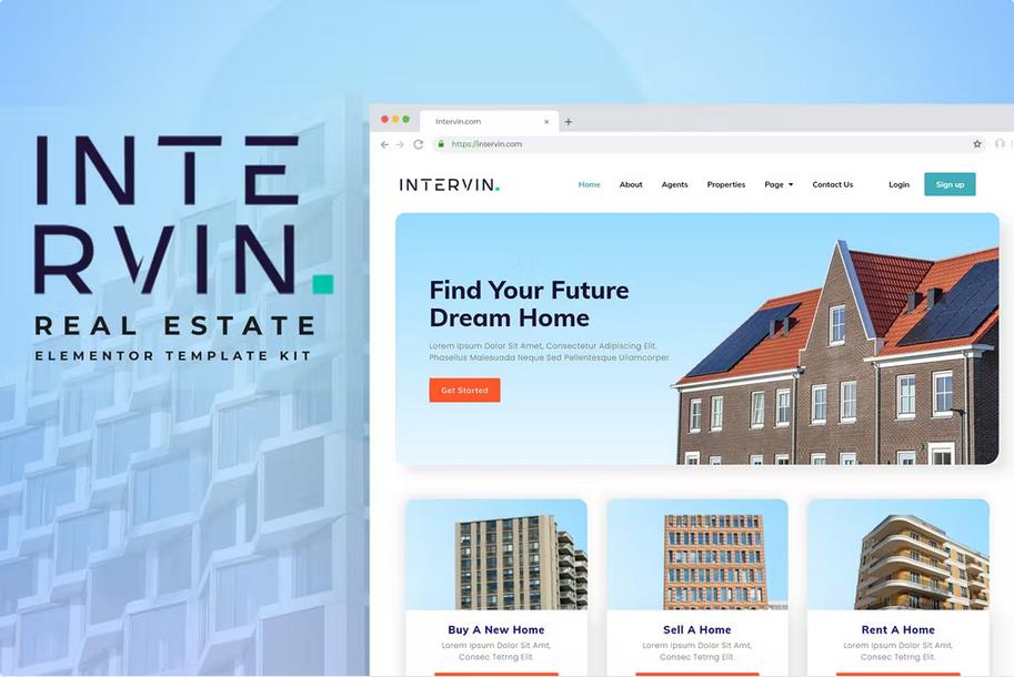 Intervin - Real Estate Elementor Template Kit product preview