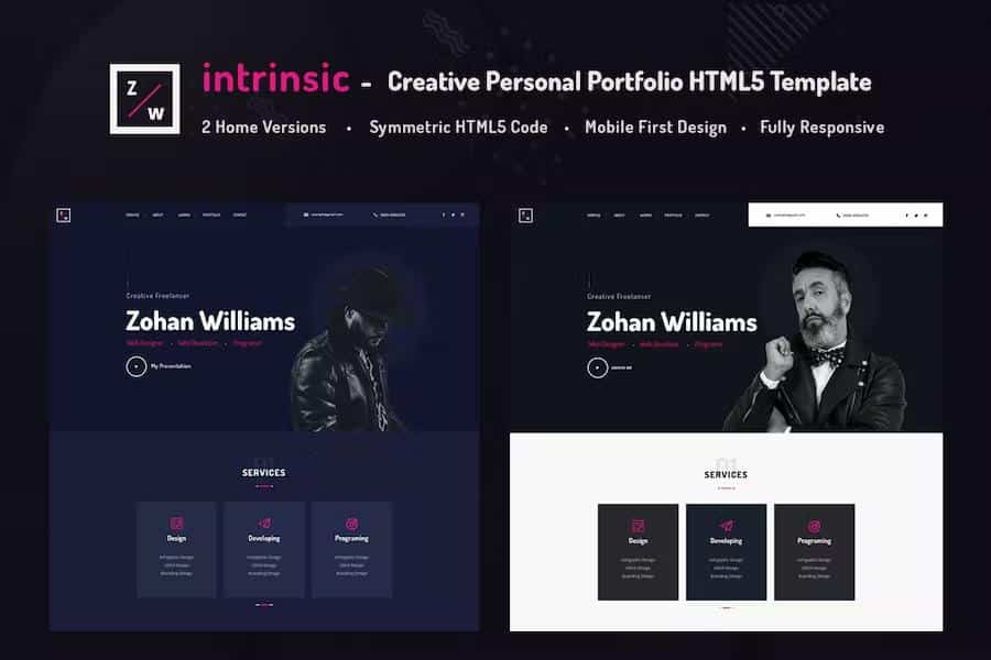 Intrinsic - Creative Personal Portfolio HTML5 Template
