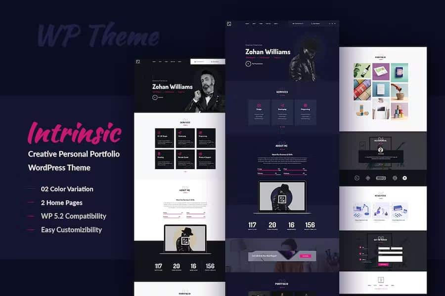 Intrinsic - Creative Personal Portfolio WordPress Themes