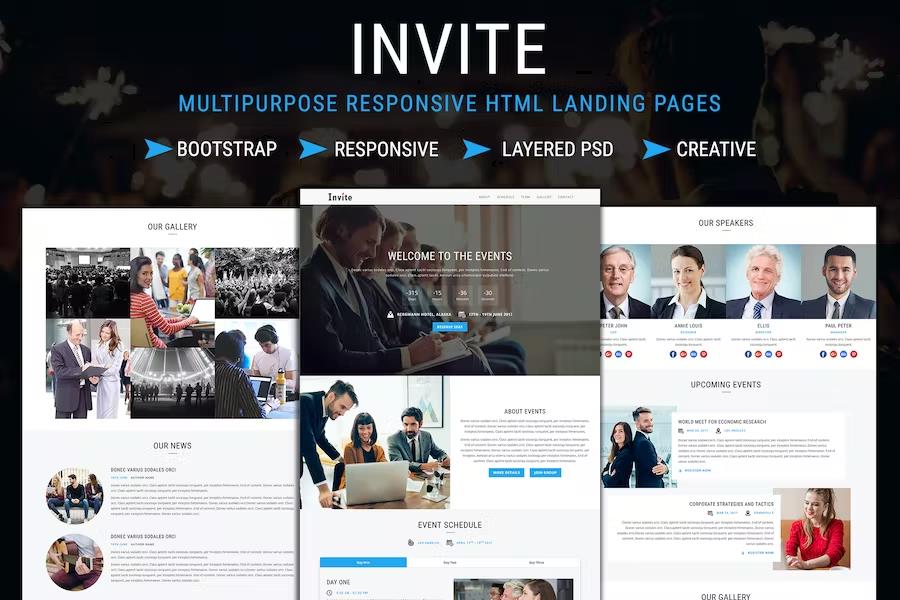 INVITE - Multipurpose Responsive HTML Landing Pages