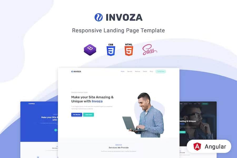 Invoza - Angular 10 Landing Page Template